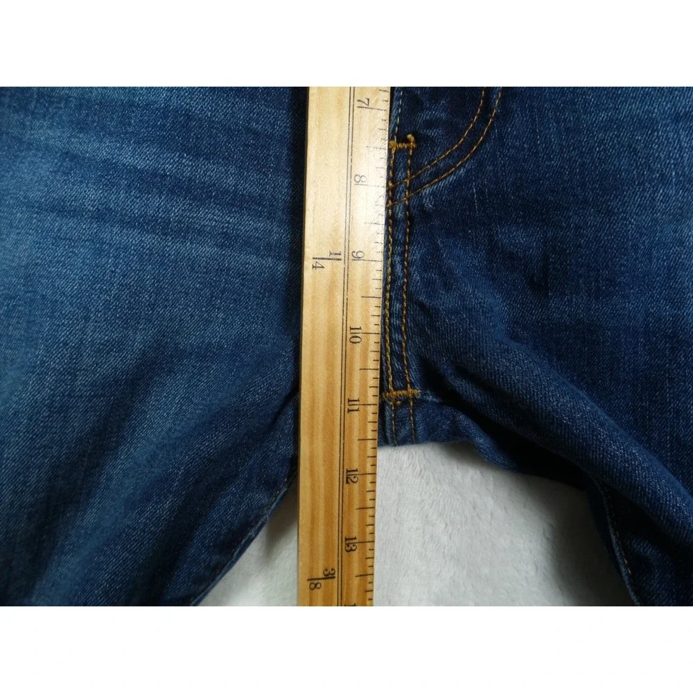 Levis 513 Mens Jeans 34 x 32 Blue Denim Slim Fit Straight Leg Mid Rise Stretch